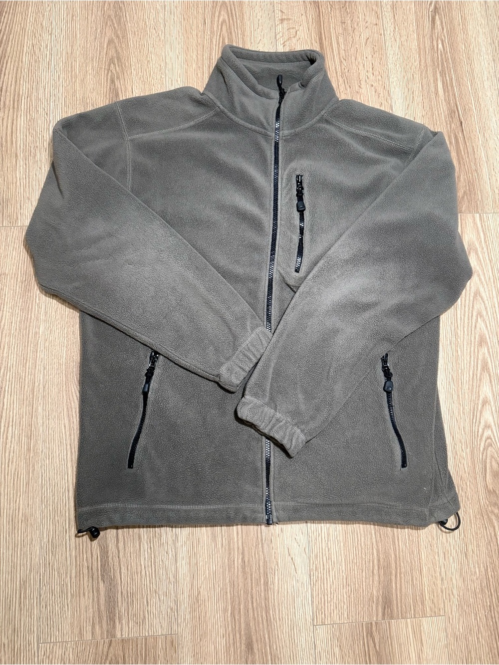 L.L.Bean Men's M Green Full Zip Fleece Jacket Outdoor Gorpcore Hiking Layer